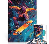 Puzzle pour Adultes 1000 pièces Skateur en Mouvement Jouets de Divertissement Familial est idéal comme Cadeau pour Toute la Famille 75x50cm