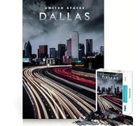 Puzzle pour Adultes 1000 pièces Skyline de Dallas Décoration soignée Jeu de logique et d'adresse Jeu décontracté et Amusant Cadeau d'anniversaire (50x75cm)