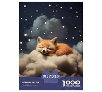 Puzzle pour Adultes 1000 Pièces Sleeping Red Fox Puzzle Jeux Relaxants Défi Difficile Cadeaux Uniques pour Anniversaire Et Noël 52x38cm/1000pcs