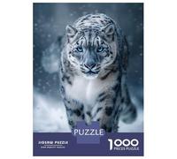 Puzzle pour Adultes 1000 Pièces Snow Leopard Portrait in Winter Snow Puzzle Casse-tête Difficile, Cadeau pour Les Amis Et La Famille 38x26cm/1000pcs