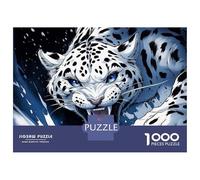 Puzzle pour Adultes 1000 Pièces Snow Leopard Roar Puzzles pour Adolescents Jeux De Famille Défi Difficile Aide À Stimuler Le Cerveau 38x26cm/1000pcs