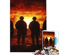 Puzzle pour Adultes 1000 pièces Soldats au Coucher du Soleil Jeu de réflexion Casse-tête Jouet Jeu intellectuel Cadeau d'anniversaire Difficile Difficile (Dimensions 50x75cm)