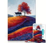 Puzzle pour Adultes 1000 pièces Solitude d'automne Jeu d'adresse et de réflexion Jeu Gratuit Scène de Noël (38x52cm)