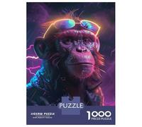 Puzzle pour Adultes 1000 Pièces Space Animal Monkey Puzzle Jeux Relaxants Défi Difficile Cadeaux Uniques pour Anniversaire Et Noël 52x38cm/1000pcs