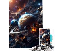 Puzzle pour Adultes 1000 pièces Space Chaos Jeu de Manipulation captivant Jouet addictif pour cultiver la Patience Cadeau de Noël Secret Passe-Temps idéal Pendant Les Vacances à la Maison (38x52cm)