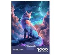 Puzzle pour Adultes 1000 Pièces Space Fox Animal Puzzle Casse-tête Jeu pour S'amuser en Famille Interaction Parent-Enfant 52x38cm/1000pcs