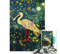 Puzzle pour Adultes 1000 pièces Spatule Blanche dans Une forêt étoilée Puzzle pour Adultes Jouet Anti-Stress Améliore la mémoire Cadeau d'anniversaire ou de Noël (Dimensions 38x52cm)