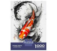 Puzzle pour Adultes 1000 Pièces Splash of Koi Fish Puzzle Casse-tête Jeu pour S'amuser en Famille Interaction Parent-Enfant 70x50cm/1000pcs