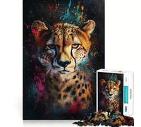 Puzzle pour Adultes 1000 pièces Splendeur du guépard Jeu créatif de qualité supérieure,Jouet pour se divertir et Passer Un agréable Moment,décoration de Noël (38x52cm)