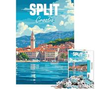 Puzzle pour Adultes 1000 pièces Split Croatie Jeu Impossible pour Un Jeu éducatif Un défi Un Cadeau d'anniversaire pour améliorer la mémoire (Dimensions 38x26cm)