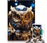 Puzzle pour Adultes 1000 pièces Statue d'astronaute du Hibou doré Jouet éducatif Anti-Stress Jeu de défi Unique 52x38cm