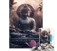Puzzle pour Adultes 1000 pièces Statue de Bouddha en méditation Jeu de réflexion Stimulant Jouet Cadeau Amusant pour Passer Le Temps à la Maison (Taille 38x52cm)