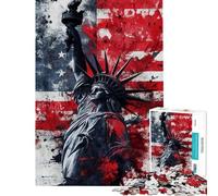 Puzzle pour Adultes 1000 pièces Statue de la Liberté Jeu de Puzzle Relaxant pour Adultes Décoration Parfaite Idéal comme Cadeau (Dimensions 38x52cm)