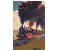 Puzzle pour Adultes 1000 Pièces Steam Train Puzzles en Bois Créatifs-Jeu Pratique -Décoration Familiale 78×53cm