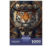 Puzzle pour Adultes 1000 Pièces Steampunk Animal Tiger Puzzles pour Adultes Cadeau d'anniversaire Difficile Et Stimulant Cadeaux d'anniversaire Uniques 70x50cm/1000pcs