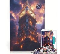 Puzzle pour Adultes 1000 pièces Steampunk Big Ben avec Engrenages décoration Murale Cadeau d'anniversaire renforce Les Liens d'amour Entre Couples 38x52cm