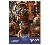 Puzzle pour Adultes 1000 Pièces Steampunk Dog Cocker Puzzles pour Adolescents, Jeux Amusants, Passe-Temps Idéal comme Cadeau 70x50cm/1000pcs