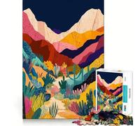 Puzzle pour Adultes 1000 pièces,Style bohème Minimaliste,Paysage aride,découpe précise,activité ludique et stimulante,Divertissement idéal,Cadeau d'anniversaire (38x26cm)