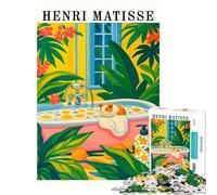 Puzzle pour Adultes 1000 pièces Style Henri Matisse thème Cochon d'Inde défi éducatif Difficile décoration Murale à partir de 14 Ans (38x52cm)