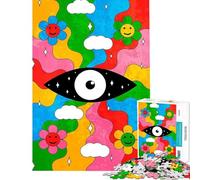 Puzzle pour Adultes 1000 pièces Style rétro psychédélique Jeu de Manipulation Jouet intellectuel Cadeau pour Femmes et Hommes Anti-Stress (38x26cm)