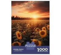 Puzzle pour Adultes 1000 Pièces Sunflower Field Puzzle Jeux Relaxants Défi Difficile Cadeaux Uniques pour Anniversaire Et Noël 52x38cm/1000pcs