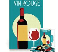 Puzzle pour Adultes 1000 pièces sur Le thème du vin français,Art des Bords précis,Exercice Mental,Jeu Amusant et Calme,activité d'anniversaire (38x26cm)