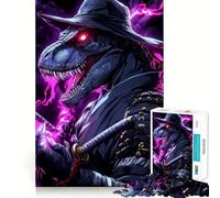 Puzzle pour Adultes 1000 pièces T-Rex Raptor Ninja Animal Découpe précise Jeu d'art cognitif Jouet Détente et Loisirs Décoration Murale de Noël (50x75cm)