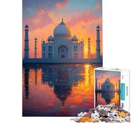 Puzzle pour Adultes 1000 pièces Taj Mahal au Coucher du Soleil Jeu Difficile et exigeant à réaliser soi-même Convient aux Personnes de 14 Ans et Plus 50x75cm