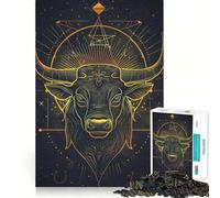 Puzzle pour Adultes 1000 pièces Taureau céleste Design Finement découpé Activité intellectuelle Intelligente Jeu de détente Décoration Artistique de Noël (50x75cm)
