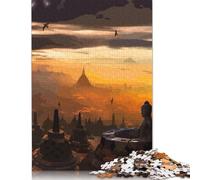 Puzzle pour Adultes 1000 pièces - Temple de Borobudur - Puzzle en Bois pour Adultes et Enfants - Jouet éducatif - 1000 pièces (75 x 50 cm)