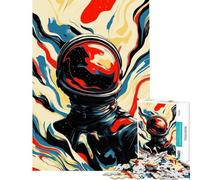 Puzzle pour Adultes 1000 pièces thème Spatial Abstrait Astronaute dans l'espace Difficile et Stimulant Anti-Stress décoration intérieure Convient aux 14 Ans et Plus (38x26cm)