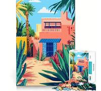 Puzzle pour Adultes 1000 pièces,thème Village Nord-Africain,après-midi,Art Minimaliste,découpe Parfaite,défi Amusant et Intelligent,Jeu paisible,Cadeau Artistique de Noël (38x26cm)