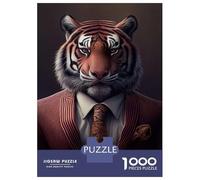 Puzzle pour Adultes 1000 Pièces Tiger Suit Animal Puzzles pour Adultes, Jouets À Monter Soi-même, Décoration Parfaite, Cadeaux d'anniversaire Et Cadeaux Uniques 52x38cm/1000pcs