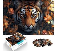Puzzle pour Adultes 1000 pièces Tigre de la Jungle Jeu Familial Anti-Stress Défi Difficile Excellent Cadeau pour Les Jeux 38x26cm