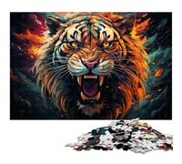 Puzzle pour Adultes 1000 pièces Tigre féroce coloré Chaque pièce est Unique - Jeu Familial Stimulant et Amusant 1000 pièces (75 x 50 cm)