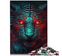 Puzzle pour Adultes 1000 pièces Tigre Monstre Bleu Puzzle en Bois Jeu intellectuel 19,7 x 29,5 Pouces