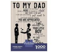 Puzzle pour Adultes 1000 Pièces to My Dad from Son Gift Puzzles pour Adolescents Jeux Amusants Analyse Et Logique Difficile Et Stimulant 52x38cm/1000pcs