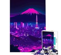 Puzzle pour Adultes 1000 pièces Tokyo Mont Fuji Cyberpunk Impossible Game Apprentissage Jouets éducatifs Cadeau d'anniversaire Découpe de précision (Dimensions 38x26cm)