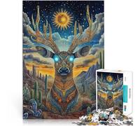 Puzzle pour Adultes 1000 pièces Totem du cerf Jouets addictifs pour Le défi de l'intelligence cérébrale Bon Cadeau 75x50cm