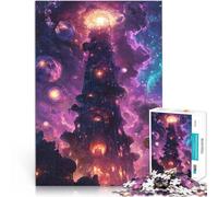 Puzzle pour Adultes 1000 pièces Tour Cosmique Espace Nébuleuse Planètes Ciel Défi Difficile Décoration d'intérieur 75x50cm