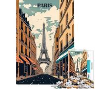 Puzzle pour Adultes 1000 pièces Tour Eiffel Rue de Paris Puzzle Détente Jeux d'analyse et de logique Cadeaux Uniques pour Anniversaire et Noël (Dimensions 38x52cm)