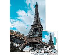 Puzzle pour Adultes 1000 pièces Tour Eiffel ﹨u Carrousel Jeux relaxants Jeu éducatif défi Jouet Cadeau d'anniversaire décoration Murale (Taille 38x52cm)