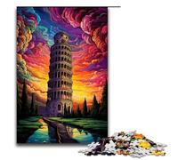 Puzzle pour Adultes 1000 pièces Tour penchée de Pise Italie Puzzle Chaque pièce est Unique Jeu Familial Stimulant et Amusant 1000 pièces (75 x 50 cm)