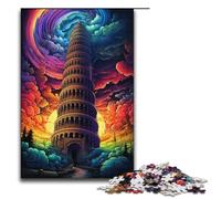 Puzzle pour Adultes 1000 pièces Tour penchée de Pise Italie Puzzle Chaque pièce est Unique Jeu Familial Stimulant et Amusant 1000 pièces (38 x 26 cm)