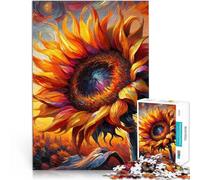 Puzzle pour Adultes 1000 pièces Tournesol Brillant Entraînez Votre Cerveau et Vos Mains avec Affiche et Feuille de Questions correspondantes 52x38cm