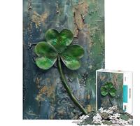 Puzzle pour Adultes 1000 pièces Trèfle Irlandais Rustique Jeu Manuel Découpe de précision Cadeau Unique pour Un Anniversaire ou Noël (Dimensions 38x52cm)