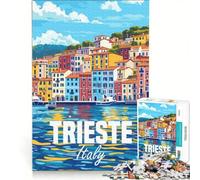 Puzzle pour Adultes 1000 pièces Trieste Italie Jeux relaxants difficulté Difficile avec Poster et fiche de Questions Assortis 50x75cm