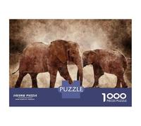 Puzzle pour Adultes 1000 Pièces Two Elephants Puzzles pour Adultes, Jouet, Décoration Murale, Améliore La Mémoire, Idéal comme Cadeau 38x26cm/1000pcs
