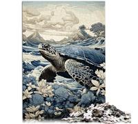 Puzzle pour Adultes 1000 pièces Ukiyo e Turtle Family Fun Jigsaws 14,96 po x 20,47 po Collection d'artistes, Beaux-Arts pour et Adolescents de 14 Ans et Plus