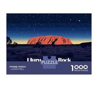 Puzzle pour Adultes 1000 Pièces Uluru Ayers Rock Australia Landscape Puzzle Jeux Relaxants Défi Difficile Cadeaux Uniques pour Anniversaire Et Noël 38x26cm/1000pcs